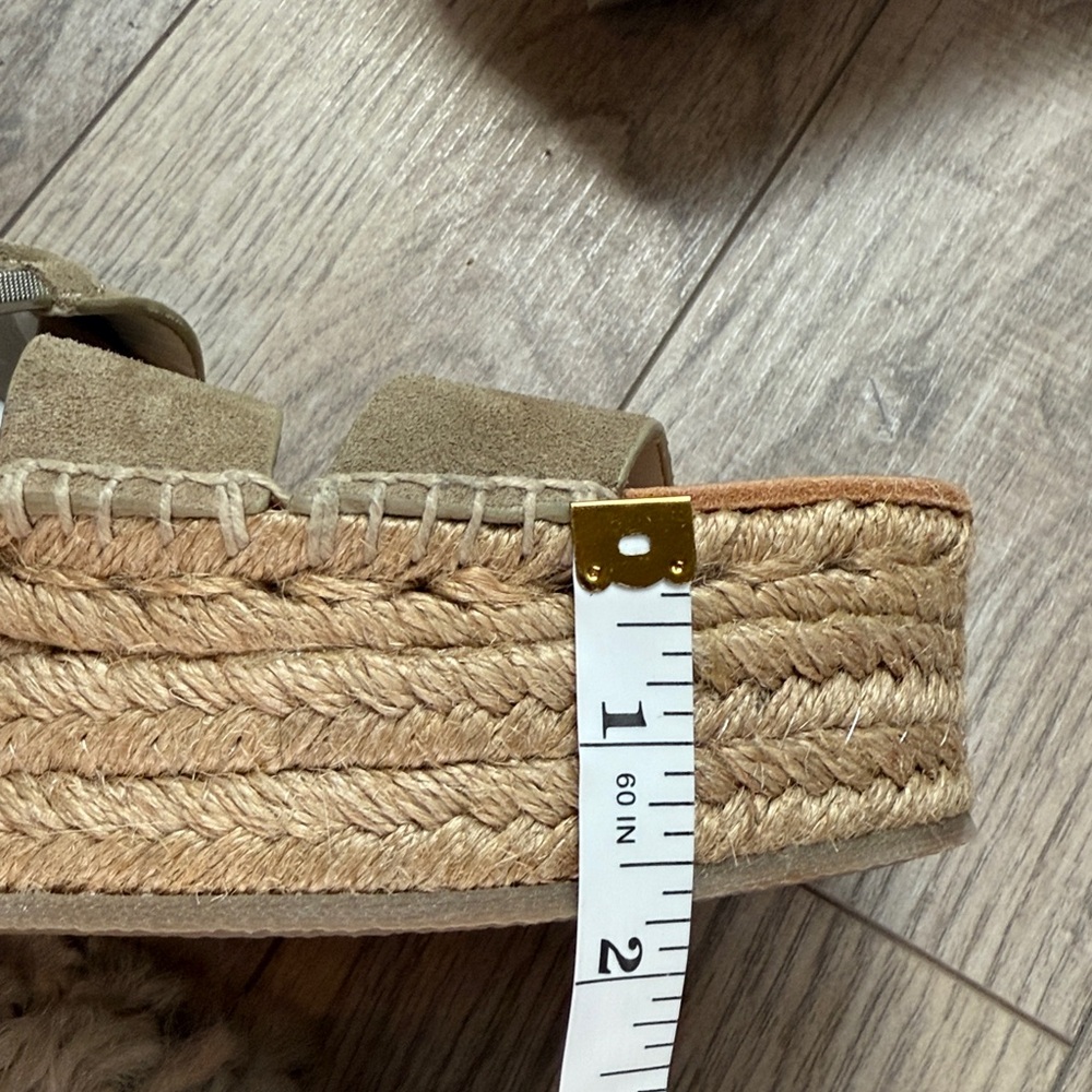 New nwot Rag & bone August Suede And Leather Espadrille Sandals Taupe 37.5 7.5 - Picture 11 of 12